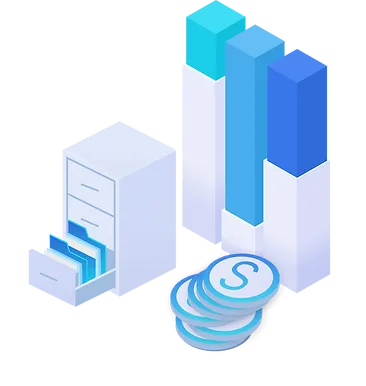 Isometric illustration of a video analytics dashboard