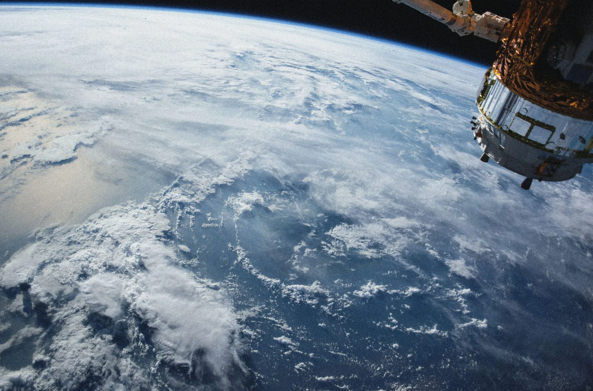 A satellite orbiting above Earth